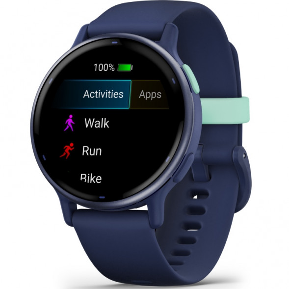 Умные часы Garmin Vivoactive 5, синие с металлически-синим безелем и силиконовым ремешком 010-02862-12 в Сургуте