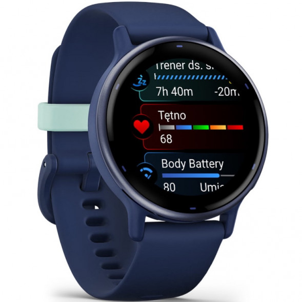Умные часы Garmin Vivoactive 5, синие с металлически-синим безелем и силиконовым ремешком 010-02862-12 в Сургуте