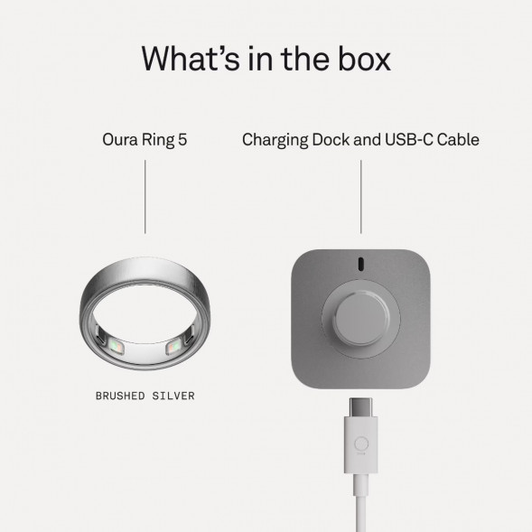 Умное кольцо Oura Ring 5 (размер 7), матовое серебро/Brushed Silver в Сургуте