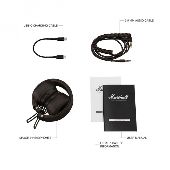Беспроводные наушники Marshall Major V, коричневый в Сургуте