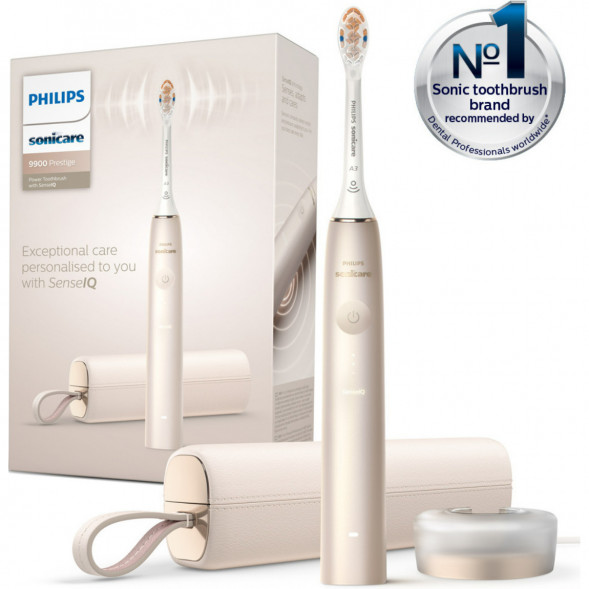 Звуковая зубная щетка Philips Sonicare 9900 Prestige HX9992, золотистое шампанское в Сургуте