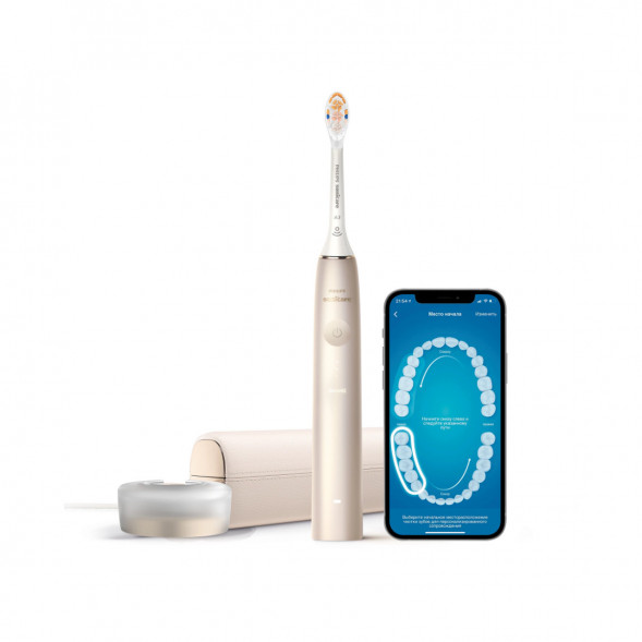 Звуковая зубная щетка Philips Sonicare 9900 Prestige HX9992, золотистое шампанское в Сургуте