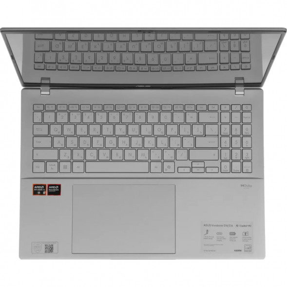 Ноутбук ASUS VivoBook S16 M3607KA-SH131 (16&amp;quot;, OLED, AMD Ryzen AI 5 330 2ГГц, 4 ядра, 16ГБ DDR5, 512ГБ SSD, AMD Radeon 820M, без ОС), серебристый в Сургуте