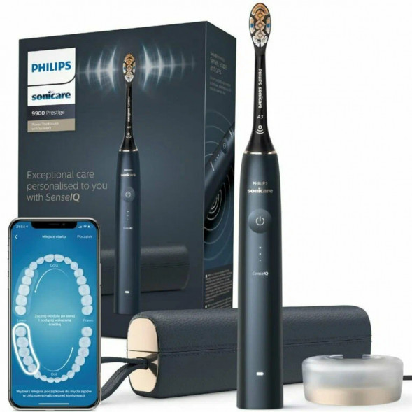 Звуковая зубная щетка Philips Sonicare 9900 Prestige HX9992, темно-синий в Сургуте