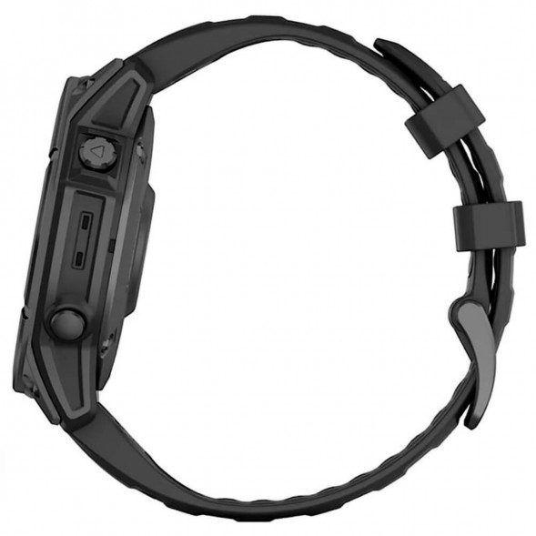 Умные часы Garmin Fenix E 47мм Amoled Slate Grey Steel с чёрным силиконовым ремешком 010-03025-01 в Сургуте