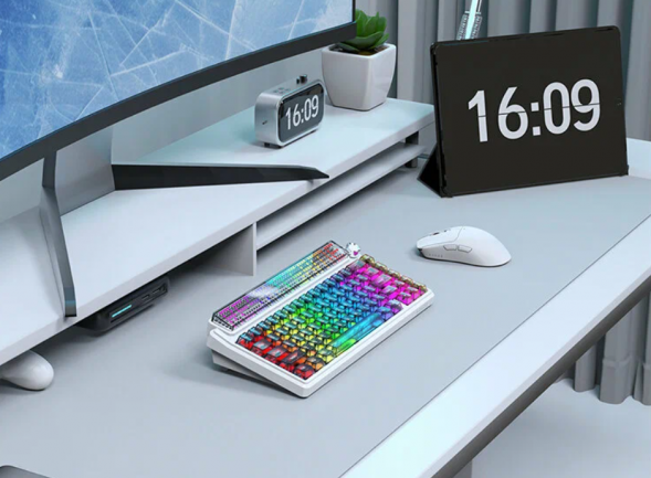 Беспроводная игровая механическая клавиатура Ajazz Pixel 68, 8K, Hot-Swap, RGB, с матричным LED экраном в Сургуте