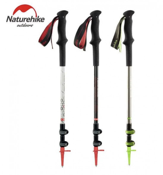 Треккинговая палка Naturehike 135 см, 1 шт., белый/красный в Сургуте
