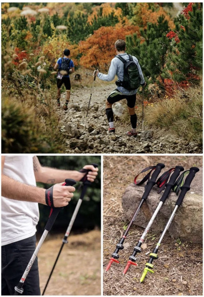 Треккинговая палка Naturehike 135 см, 1 шт., белый/красный в Сургуте