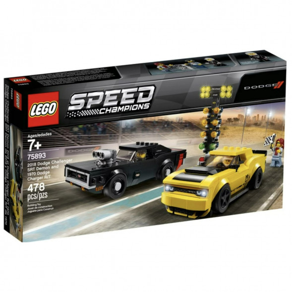 Конструктор LEGO Speed Champions 75893 2018 Dodge Challenger SRT Demon и 1970 Dodge Charger R/T в Сургуте