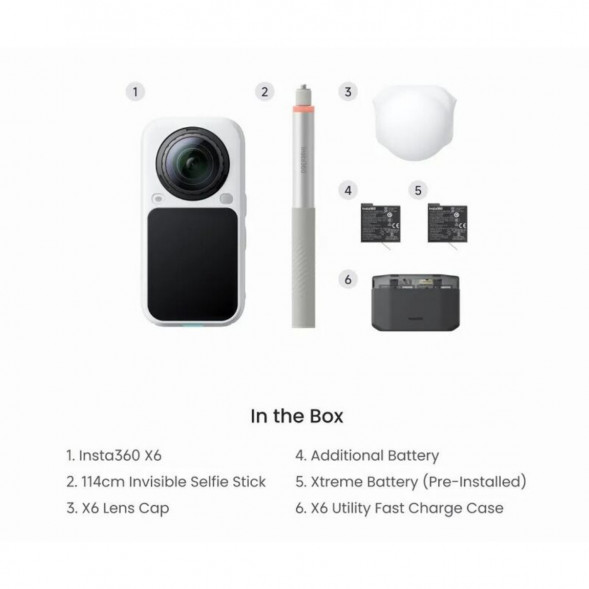Экшн-камера Insta360 X6 Essentials Bundle, White в Сургуте