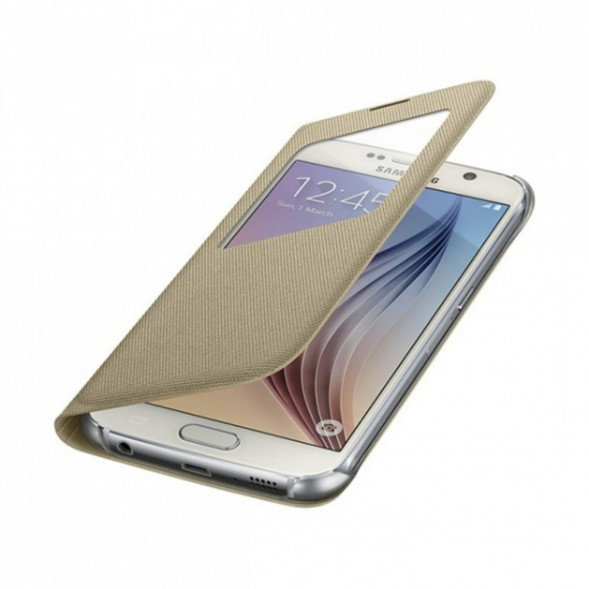 Чехол для Samsung Galaxy S6 S-View Cover (EF-CG920BFE), Gold в Сургуте