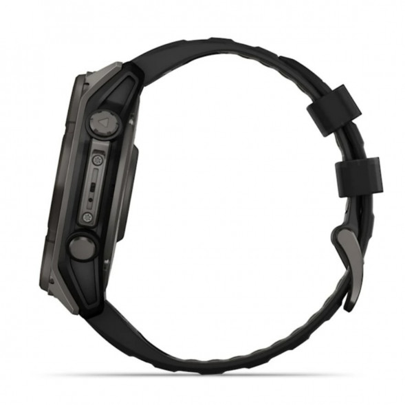 Умные часы Garmin Fenix 8, 51 мм, Solar, Sapphire Carbon Gray DLC Titanium with Black/Pebble Gray Silicone 010-02907-10 в Сургуте