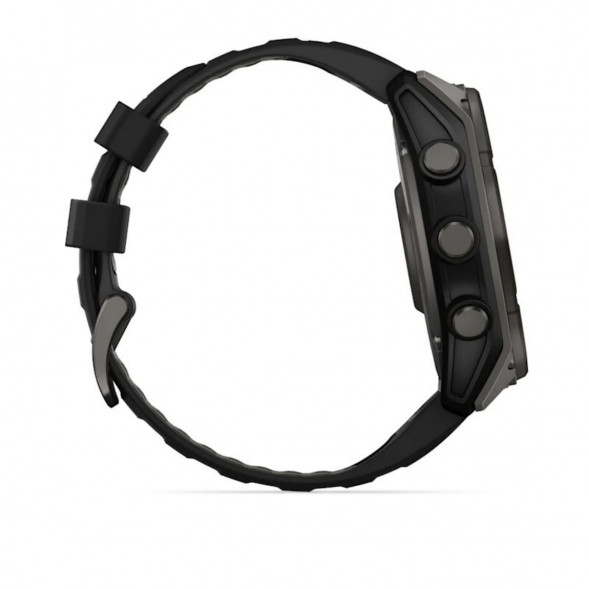 Умные часы Garmin Fenix 8, 51 мм, Solar, Sapphire Carbon Gray DLC Titanium with Black/Pebble Gray Silicone 010-02907-10 в Сургуте