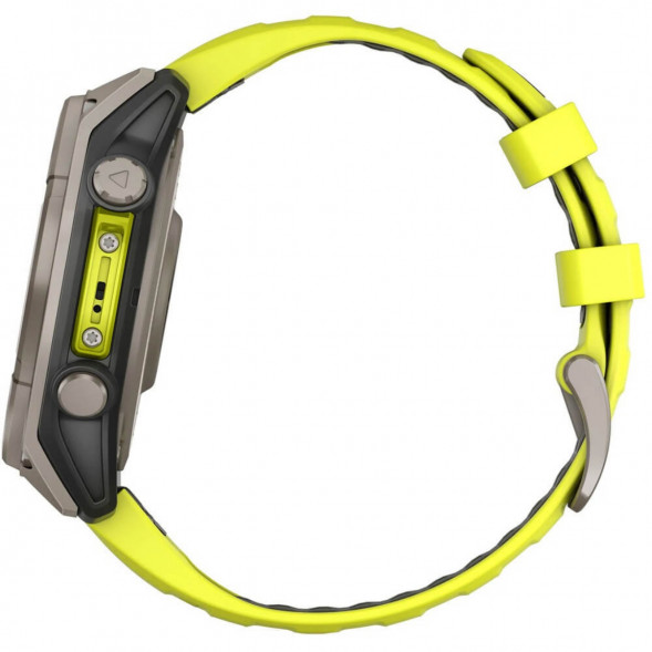 Умные часы Garmin Fenix 8, 51 мм, Solar, Sapphire Titanium with AMP Yellow/Graphite Silicone Band 010-02907-20 в Сургуте