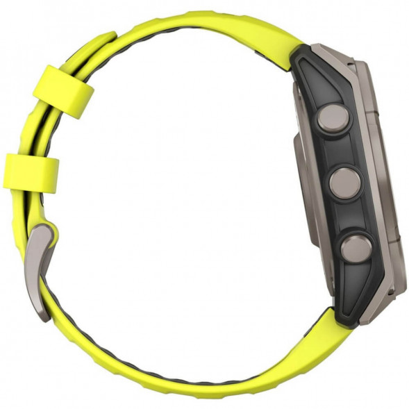 Умные часы Garmin Fenix 8, 51 мм, Solar, Sapphire Titanium with AMP Yellow/Graphite Silicone Band 010-02907-20 в Сургуте