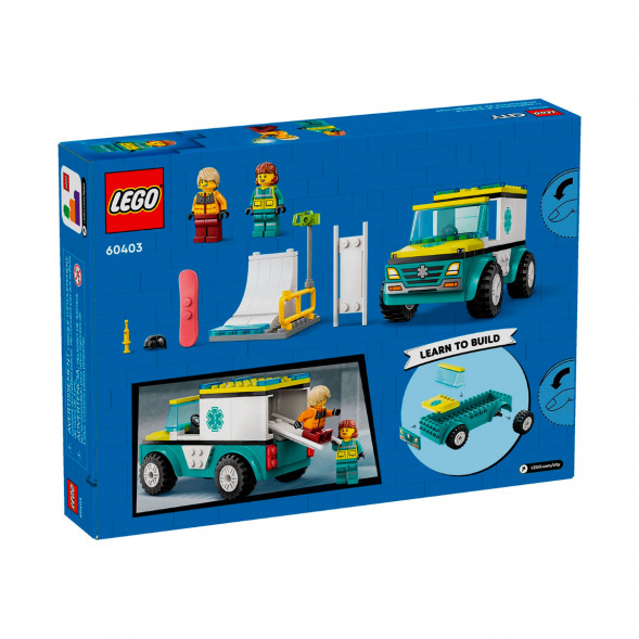 Конструктор LEGO City 60403 Скорая помощь и сноубордист в Сургуте