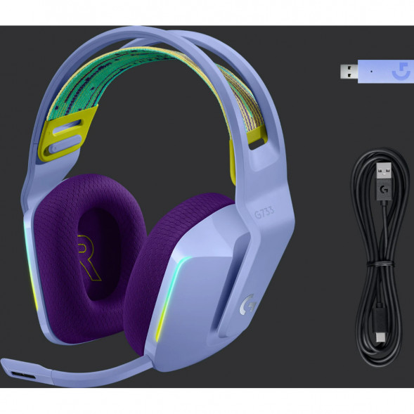 Игровая гарнитура Logitech G733 RGB Lightspeed Wireless, сиреневый в Сургуте