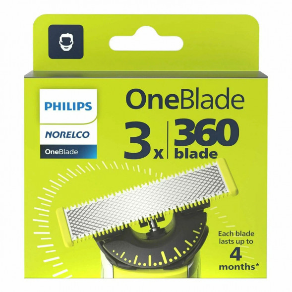 Сменные лезвия Philips OneBlade 360 QP430/50, 3 штуки в Сургуте